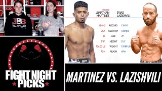 UFC Fight Night: Jonathan Martinez vs. Zviad Lazishvili Prediction