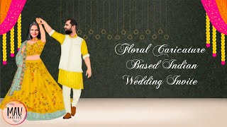 Marathi Wedding Invite|| Custom Caricature Invite || Traditional Wedding Invite