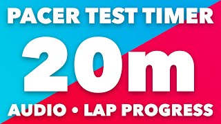 PACER Test Timer - 20m - Audio, Levels, Lap Pace Indicator - No Music -  Beep Test Timer