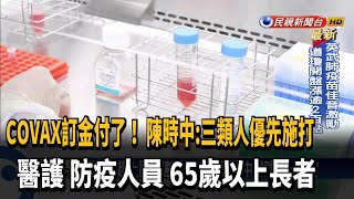 COVAX訂金付了！ 陳時中:三類人優先施打－民視新聞