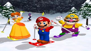 Mario Party 4 Minigames - Mario vs Wario vs Daisy vs Waluigi