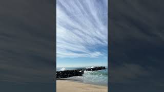 Gentle Waves of the Pacific Ocean in California | Stunning Sky and Rocky Pier in 4K