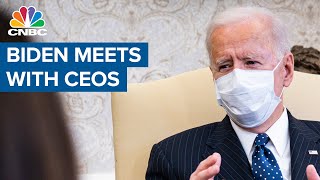 President Joe Biden meets with CEOs at the White House