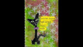 Quick Art Journal Page using a Stencil I Made #mixedmediaart #mixedmediaarttutorials #tutorials