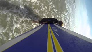 Lily Surfing for the 1st time at Tourmaline beach park