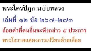 พระไตรปิฎก ฉบับหลวง เล่มที่ ๑๒ ข้อ ๒๖๗-๒๗๓ ถ้อยคำที่คนอื่นจะพึงกล่าว ๕ ประการ