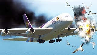 Airbus A380 Emergency Landing After Bird Strike [XP-11]