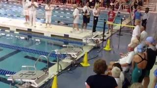 2016 NYSPHSAA State Championship Finals 200 free relay intro Pittsford S'Women