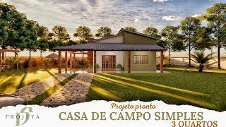 Casa de campo, sítio, chácara - com 3 quartos