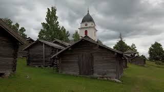 Sweden: Rättviks kyrka. Interior \u0026 church stables, lake Siljan  [4K 60fps]