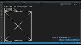 Diagonal of square with square border || Diagonal of square || C programming pattern ||Square in c