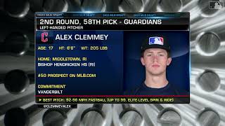 Guardians draft LHP Clemmey No. 58