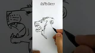 VERY EASY , How to turn number 5 into LION cartoon #shorts #art #drawing #draw #short