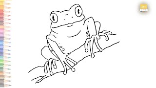 Frog outline drawing easy 04 | How to draw A Frog step by step | Outline drawings | art janag