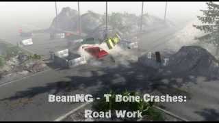 BeamNG - T-Bone Crashes #9: Roadwork (preview)