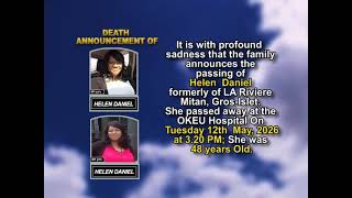 HELEN DANIEL ~ Short Obituary