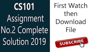 CS101 Assignment 2 solution step by step with Download link