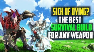 ✔️ NEVER DIE! THE BEST Survival Builds! Works For ALL Melee Weapons! Monster Hunter World Armor Sets