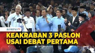 Momen 3 Paslon Foto Bersama Usai Debat Perdana Capres 2024