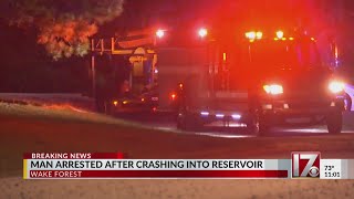 Man crashes into Wake Forest Reservoir after Wake County chase