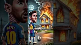 Messi's house is on fire! Ronaldo is trapped inside! Can Messi save him?  #football #messi #ronaldo