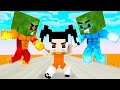 Monster School : Fire and Ice Baby Zombie Battle w\ Squid Game Doll  - Minecraft Animation