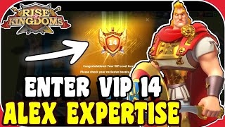 Rise of kingdoms - entering VIP 14 with more than Gems \u0026 expertising Alexander