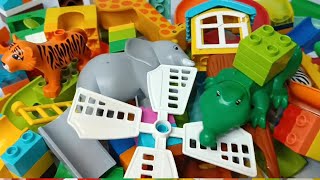 Satisfying Building Blocks Marble Run ASMR block coaster tree house elephant and many animals 18