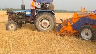 Guru Hindustan Reaper Attached Sonalika 60 । Guru Hindustan Straw Reaper । भूसा बनाने की मशीन