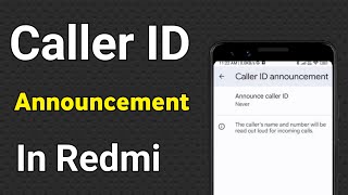 Caller Id Announcement In Mi Phone | Caller Id Announcement