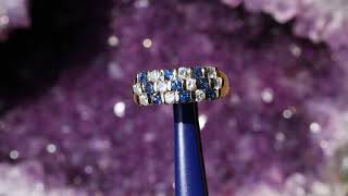 New 14K Yellow Gold Ring with 1.16ct Natural Diamonds and Natural Sapphires