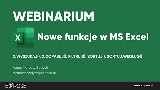 Webinarium: nowe funkcje w Microsoft Excel