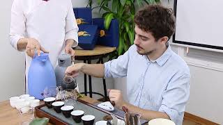 Un cours d'enseignement d'art du thé vietnamien aux étrangers