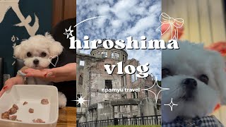 〔広島vlog〕んぱみゅと旅行✈️犬連れ旅行　広島原爆ドーム　広島旅行　강아지 브이로그　チワマル　犬連れ食べ歩き　広島観光　愛犬と旅行