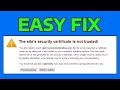 How To Fix Google Certificate Error Message