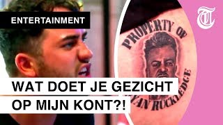 Slaande ruzie om bizarre tattoo