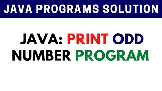 How to Print Odd Number in Java Program (Urdu / Hindi) || Technical Hassan Ali