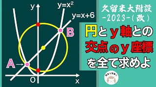 2023高校入試解説21問目  2通りで解説！！座標平面上の円　久留米大附設