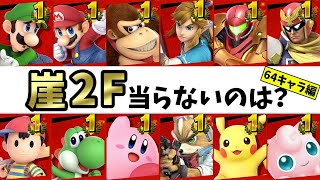 【検証】崖2Fが当たらないキャラは誰？64キャラ編【スマブラSP】【クッパ】