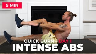 5 Min INTENSE Abs Workout – Get Defined Abs Fast (No Equipment)