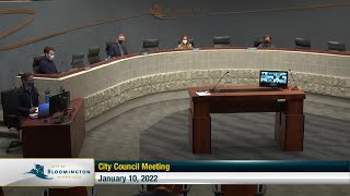 January 10, 2022 Bloomington City Council Meeting