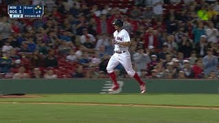 MIN@BOS: Bogaerts crosses home on Dozier's error