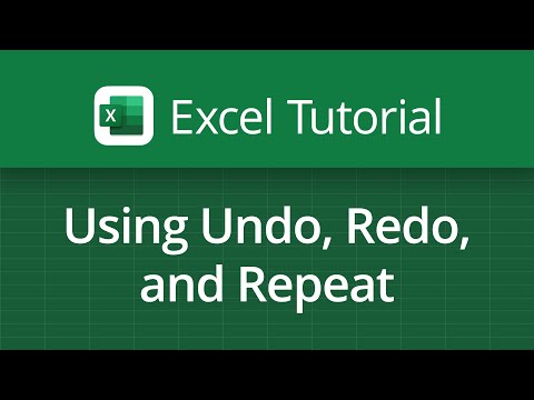 Excel Video Tutorial: Using Undo, Redo, and Repeat