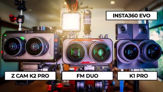 Best VR180 Camera for Filmmaking: Compare FM DUO, Z Cam K2Pro, K1Pro, Insta360 EVO in 3D 8K 60fps
