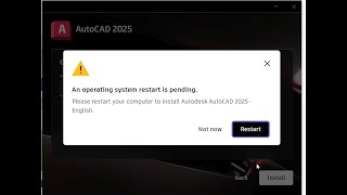 An operating system restart is pending installing Autodesk products