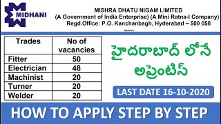 MIDHANI APPRENTICE 2020 || ITI APPRENTICE || MIDHANI HYDERABAD APPRENTICE 2020