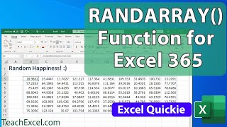 New RANDARRAY Function for Excel 365 - Excel Quickie 50