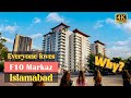 Walking Tour of F10 Markaz Islamabad Pakistan 4k 60fps