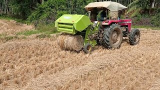 Paddy Round Straw Baler | Paddy Grass Roller Machine | Agriculture Rice Straw Bundling Machine