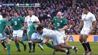 Billy Vunipola big tackle on Tommy Bowe, Ireland v England, 1st March 2015